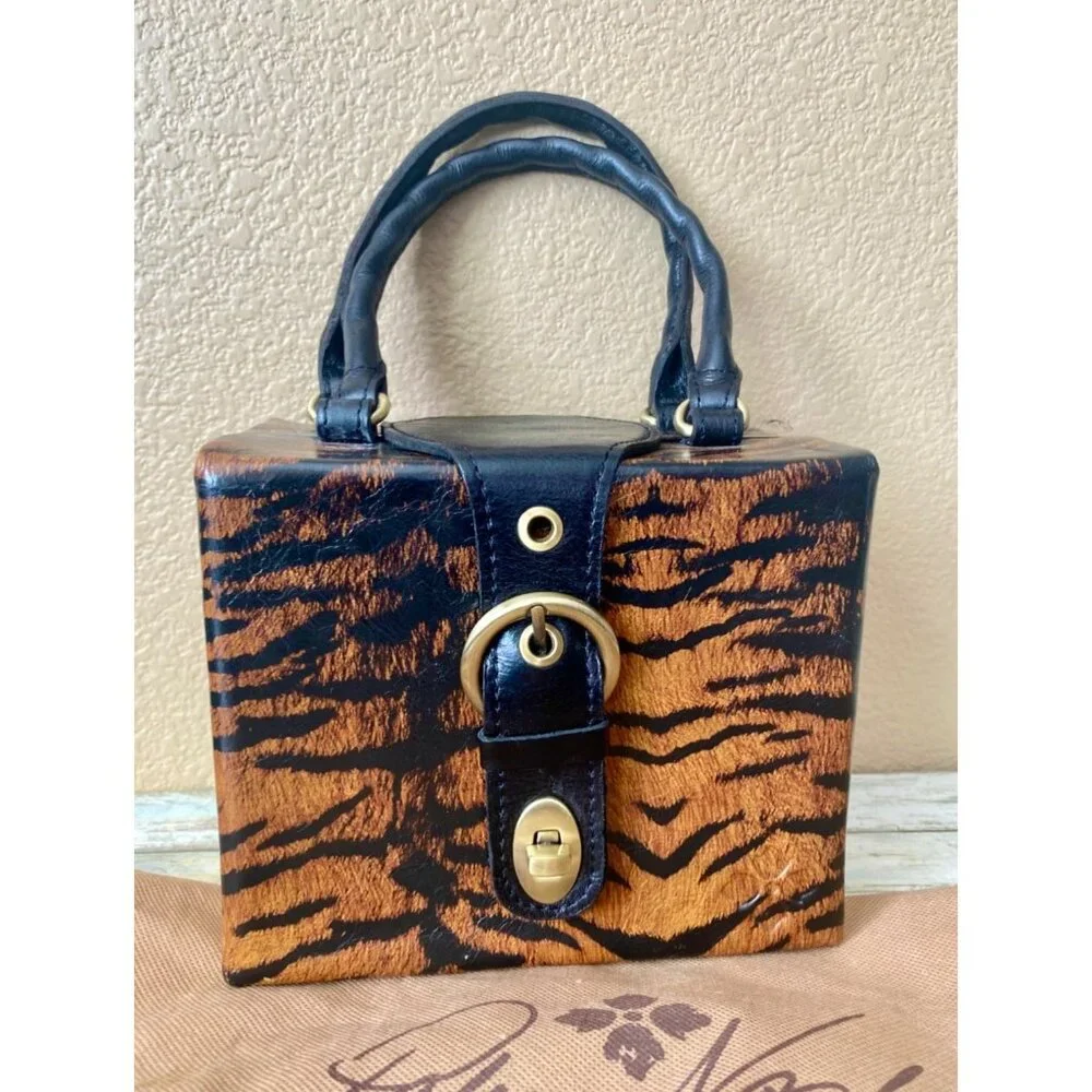 Patricia Nash Avadi Box Bag  Tiger Print Leather EUC - Picture 12 of 12